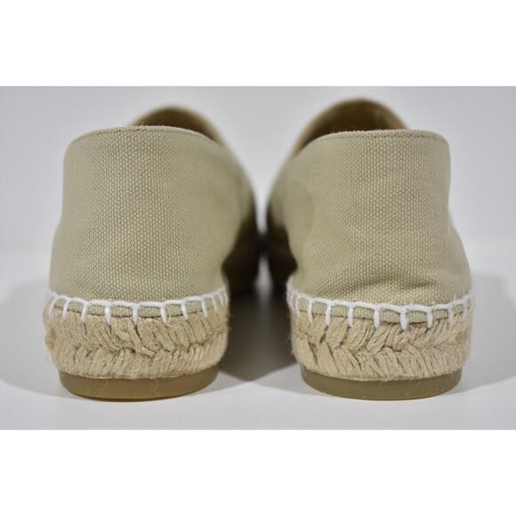 Chanel 20P Beige Canvas White Quilted CC Logo Classic Ballet Espadrille Flat 37 - Picture 11 of 12